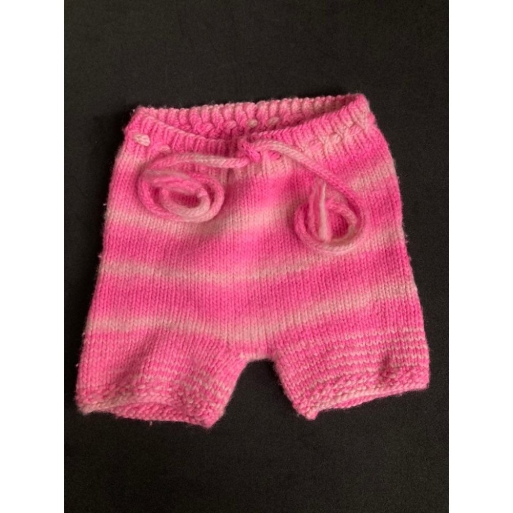 Wool knit shorties diaper cover shorts